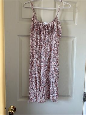 Floral Spaghetti Strap Mini Dress in Dusty Rose